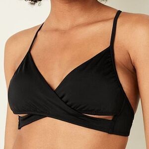 Pink Victoria's Secret NWT  Sz L Black  Body Wrap Bikini Swim Top